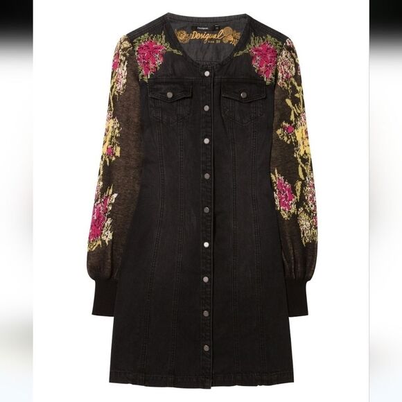 Desigual Dresses & Skirts - Desigual Roxanne Denim With Flower Dress